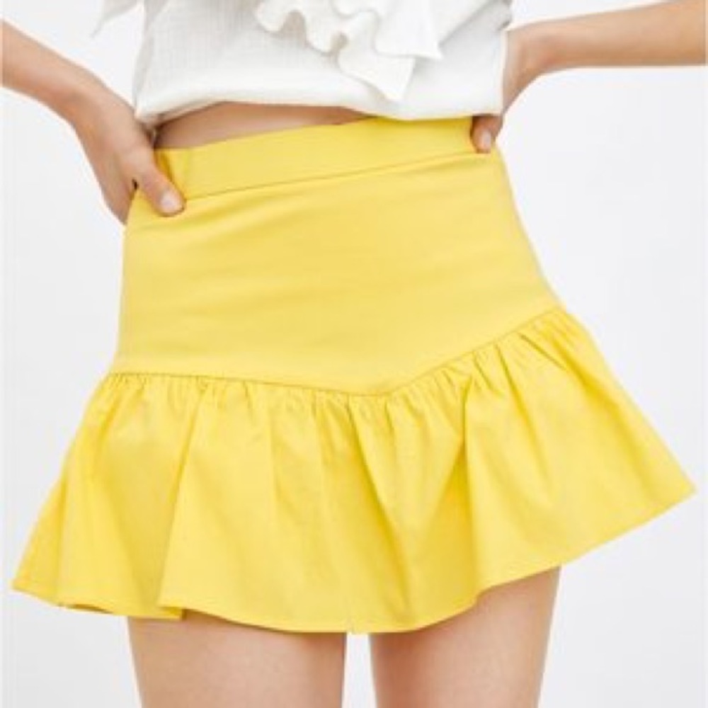 Zara Yellow Ruffle Skort